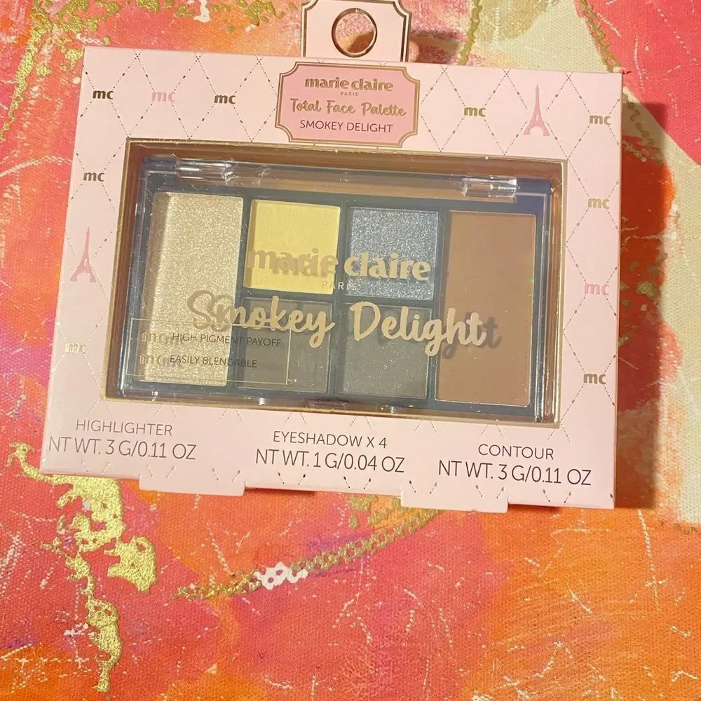 🔥 Marie Claire Paris Smokey Delight Palette~Highlighter~Eyeshadow-Blush 👛
